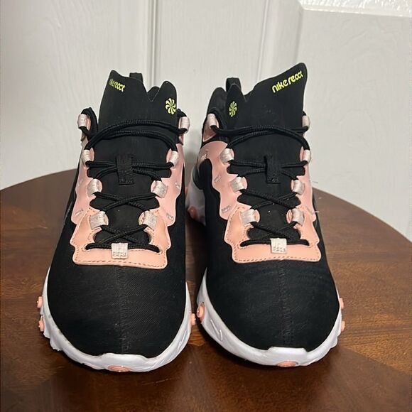 🔥 NIKE React Element 55 PRM Women Sz 9.5 Shoes Black-Coral Stardust cd6964-002 - Picture 4 of 16